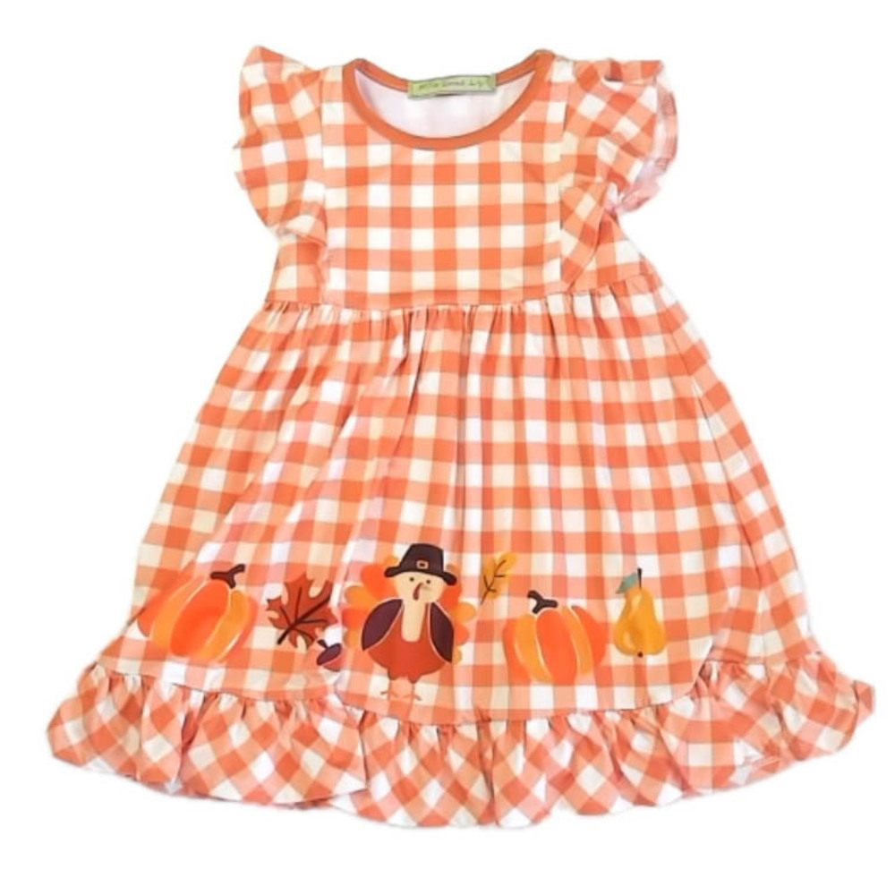 Millie Loves Lilly Girls Brown | White Turkey Dress size: 3T